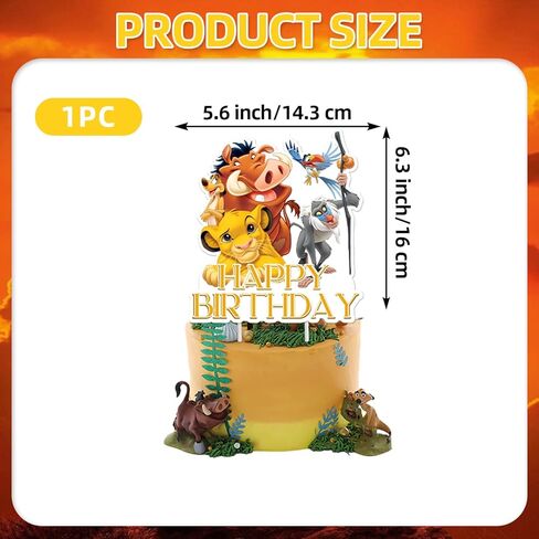 25Pcs Lion-King Birthday Party Supplies Pack Includes 1 Cake Topper 24 Cupcake Toppers for Lion-King Party Supplies in Saudi Arabia