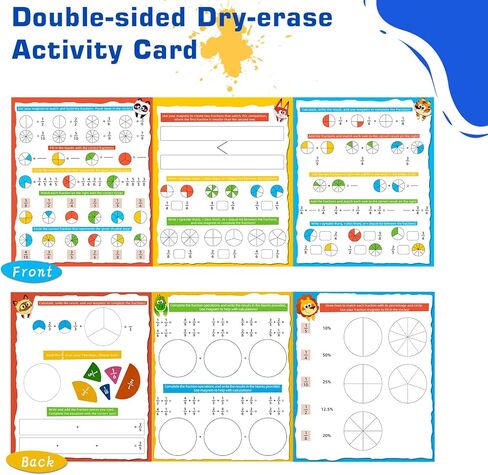 Magnetic Fraction Demonstration Book for Kids, Montessori Fraction Playbook with Tiles & Circles, Fraction Educational Puzzle Sets for Children, Math Manipulatives for Homeschool Classroom in Saudi Arabia