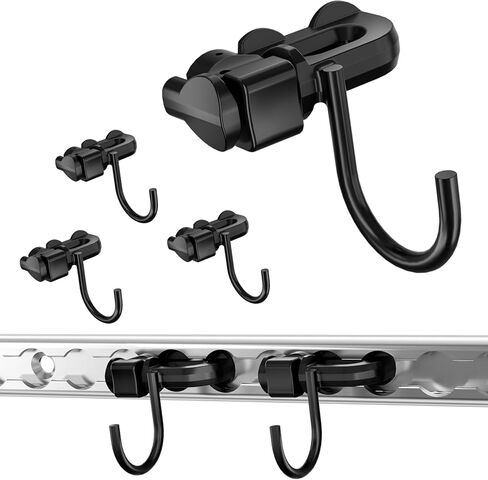 4 قطع L Track U-Hook مزدوج التثبيت لأسفل، قوة كسر 1500 رطل، فولاذ كربوني مع طلاء مقاوم للصدأ، إطلاق سريع، ملحقات مسار L للمقطورة والشاحنة واستخدام المرآب in Kuwait