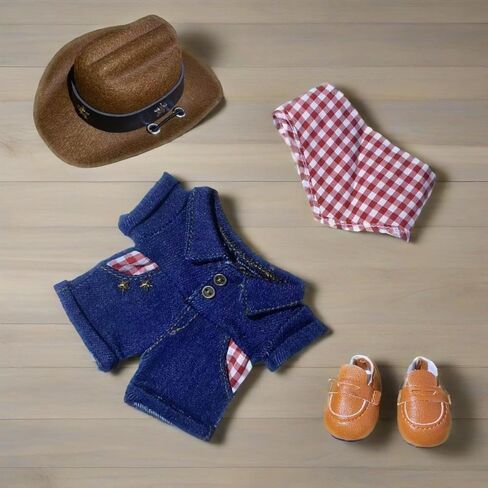 Clothes for 15/17cm Dolls - LABUBU Clothes Cowboy Set for 6.7 inch Doll , Premium Stylish Outfit with Accessories for Play & Display(No Doll in Saudi Arabia