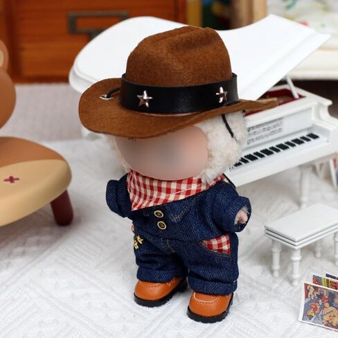 Clothes for 15/17cm Dolls - LABUBU Clothes Cowboy Set for 6.7 inch Doll , Premium Stylish Outfit with Accessories for Play & Display(No Doll in Saudi Arabia