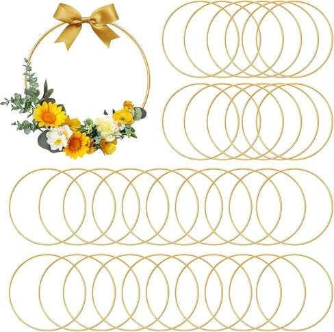30 Pcs 12 Inch Silver Metal Rings for Crafts, Silver Metal Circle Rings for Dream Catchers, Wreath Making, Wall Hanging & DIY Decor Projects. in Saudi Arabia