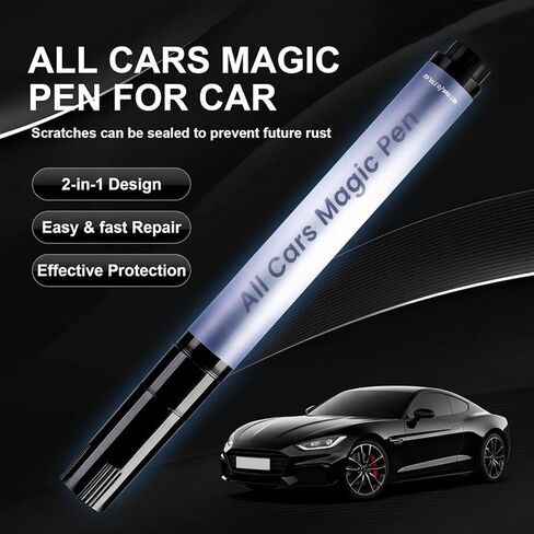 قلم مزيل خدوش السيارة - قلم سحري لجميع السيارات، قلم طلاء مقاوم للطقس للخدوش البسيطة على الطلاء الشفاف، إصلاح سريع، يناسب جميع ألوان المركبات، مناسب للسفر (قطعتان) in Kuwait
