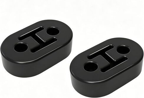 2Pcs Rubber Exhaust Hanger, 2 Holes 0.47 Inch Muffler Hangers, Rubber Insulator Bushing Mount Universal for Car/Truck/Jeep/SUV (Black) in Kuwait