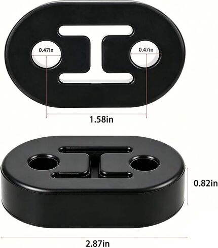 2Pcs Rubber Exhaust Hanger, 2 Holes 0.47 Inch Muffler Hangers, Rubber Insulator Bushing Mount Universal for Car/Truck/Jeep/SUV (Black) in Kuwait