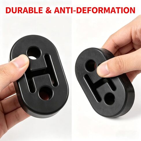 2Pcs Rubber Exhaust Hanger, 2 Holes 0.47 Inch Muffler Hangers, Rubber Insulator Bushing Mount Universal for Car/Truck/Jeep/SUV (Black) in Kuwait
