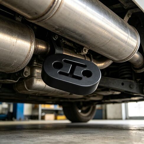 2Pcs Rubber Exhaust Hanger, 2 Holes 0.47 Inch Muffler Hangers, Rubber Insulator Bushing Mount Universal for Car/Truck/Jeep/SUV (Black) in Kuwait