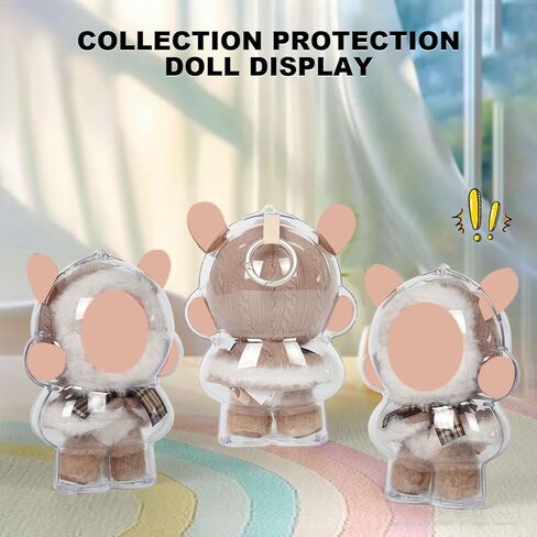 Protective Case Compatible with Skullpanda Doll - Crystal Clear Display Box with 360° View & Pressure-Sensitive Lid for Ultimate Doll Protection in Saudi Arabia