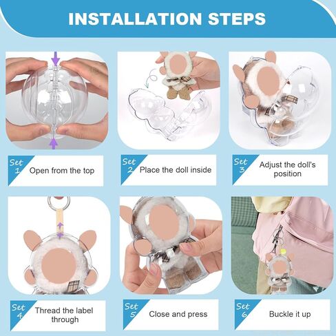 Protective Case Compatible with Skullpanda Doll - Crystal Clear Display Box with 360° View & Pressure-Sensitive Lid for Ultimate Doll Protection in Saudi Arabia