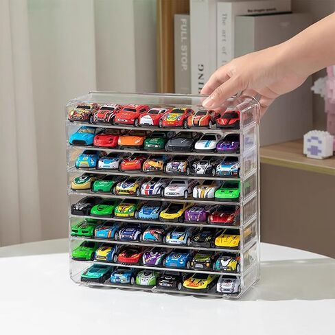 Scale Matchbox Wheels Toy Car Display Case, Acrylic Display Box for 1/64 Scale Matchboxs Toy Cars, Clear Model Car Case Holder Container Shelf in Saudi Arabia