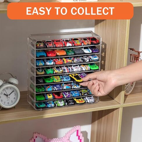 Scale Matchbox Wheels Toy Car Display Case, Acrylic Display Box for 1/64 Scale Matchboxs Toy Cars, Clear Model Car Case Holder Container Shelf in Saudi Arabia