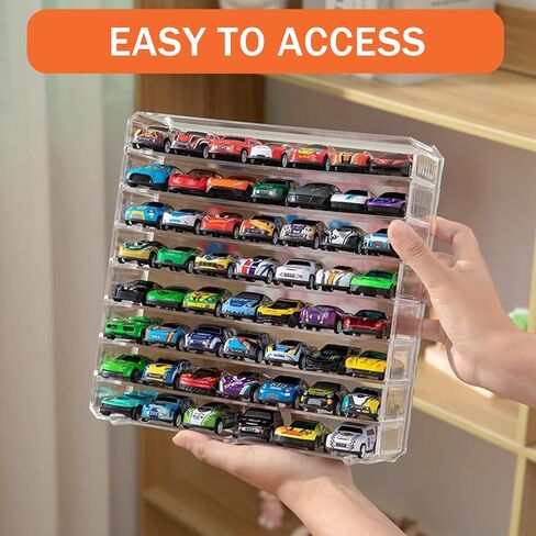 Scale Matchbox Wheels Toy Car Display Case, Acrylic Display Box for 1/64 Scale Matchboxs Toy Cars, Clear Model Car Case Holder Container Shelf in Saudi Arabia