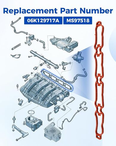MS 97518 حشية مشعب السحب مناسبة لأودي A3 A4 A5 A6 A7 Q3 Q5 Q7 S3 L4 1.8L 2.0L، مناسبة لفولكس واجن أرتيون أطلس كروس سبورت بيتل GTI Golf Jetta L4 1.8L 2.0L in Kuwait