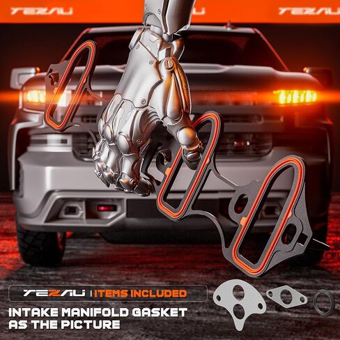 Intake Manifold Gasket Compatible with Chevrolet Silverado Express Avalanche GMC Savana Sierra Yukon Cadillac Saab Hummer Isuzu 4.8L 5.3L 6.0L 6.2L, Interchange Part Number MS92211 MS96587 in Saudi Arabia