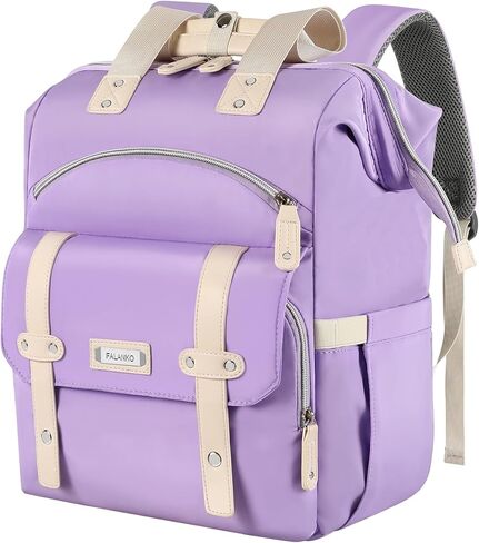 FALANKO Laptop Backpack For Women, Work Doctor Teacher Nurse Wide Open College 15.6 Inch Laptops Backpack Purse with USB Charging Port, Travel Water Resistant RFID Computer Bag for Men Women Black in Saudi Arabia