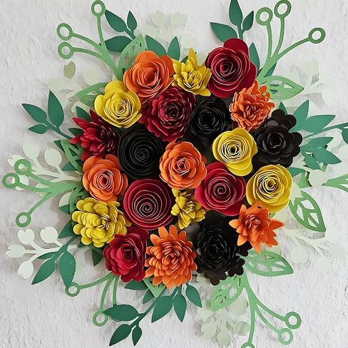 12 Styles 3D Rolled Paper Flower Stencil Templates Kit - Flower & Leaf Stencils for Bouquets, Scrapbooking, Wedding/Party Decor, DIY Crafts in Saudi Arabia