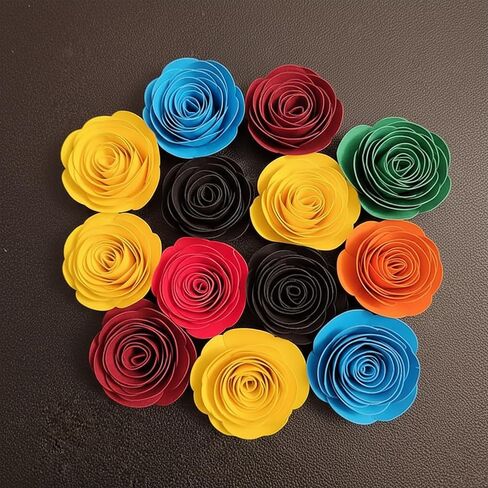 12 Styles 3D Rolled Paper Flower Stencil Templates Kit - Flower & Leaf Stencils for Bouquets, Scrapbooking, Wedding/Party Decor, DIY Crafts in Saudi Arabia