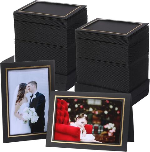 200 Count Photo Frame Cards with Envelopes 4x6 Paper Picture Frame Notecards Photo Card Holder for Graduation Father's Day Teacher Appreciation Back to School Wedding Birthday Classroom DIY - Black in Saudi Arabia