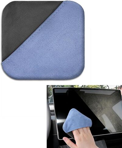 Car Screen Cleaner, Foldable Touch Screen Cleaner Cloth, Microfiber Cleaning Pad Car Cleaning Wipes, Auto Accessories Touchscreen Cleaner Cloths for Vehicles (Rectangle/Grey, 1PCS) in Saudi Arabia