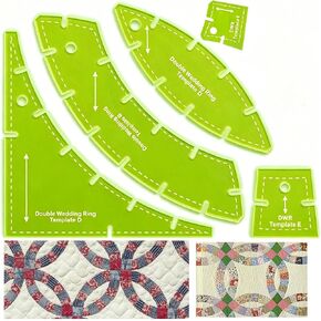 5 Pieces Double Wedding Ring Quilt Templates Green Quilting Templates Set - High Precision Essential Quilt Templates for DIY Crafting & Perfect Symmetry in Saudi Arabia