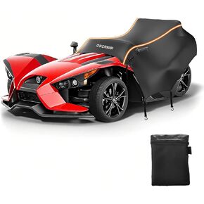 غطاء نصف غطاء Polaris Slingshot، غطاء مقاوم للماء شديد التحمل 600D مع شرائط عاكسة وأبازيم مقاومة للرياح لـ Polaris Slingshot، 94 بوصة طول × 78 بوصة عرض × 52 بوصة ارتفاع in Kuwait