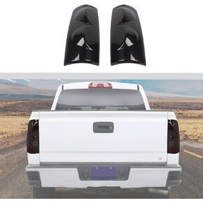 JWWY الذيل الضوء الخلفي الضوء الخلفي غطاء مقبلات مناسب لـ 2022 2023 2024+ Chevy Silverado GMC Sierra الملحقات الخارجية سوداء (أسود مدخن) in Kuwait