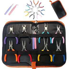 Jewelry Pliers Set 10pcs Professional Jeweler Making Tools Kit for Adults,Jewelry Pliers Tool with Bag for Jewellery Making Supplies DIY Beading Crimping Crafting Cutting Repair in Kuwait