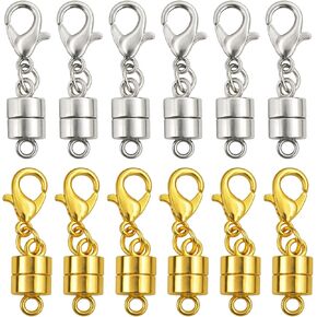 12 Pack Magnetic Necklace Clasps,Gold and Silver Necklace Extender Bracelet Clasps,Jewelry Clasp for Necklace Bracelet & DIY Making in Saudi Arabia