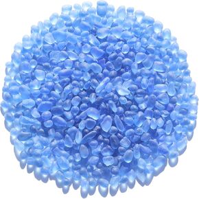 QYGL Sea Glass Stones - 0.55LB Blue Mixed Frosted Glass Pebbles Gemstones - Perfect for Aquarium Rocks, Fish Tank Gravel, Vase Fillers, DIY Crafts, and Home Decor in Saudi Arabia