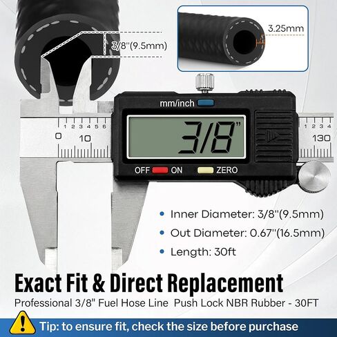 Meonum 3/8 خرطوم خط الوقود 30FT، 3/8 بوصة ID NBR خرطوم الوقود المطاطي 300PSI خط الوقود عالي الضغط - يتضمن 20 مشبكًا لمحركات السيارات، وحقن الوقود، وخراطيم PCV، واستبدال خطوط الفراغ in Kuwait