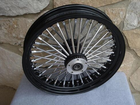 18x3.5 BLACK FAT SPOKE REAR WHEEL HARLEY TOURING FLST 00-07,DYNA 00-07, XL 00-07 37-521 in Saudi Arabia