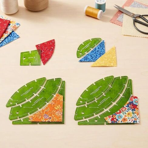 5 Pieces Double Wedding Ring Quilt Templates Green Quilting Templates Set - High Precision Essential Quilt Templates for DIY Crafting & Perfect Symmetry in Saudi Arabia