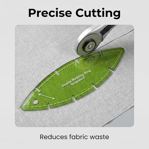 5 Pieces Double Wedding Ring Quilt Templates Green Quilting Templates Set - High Precision Essential Quilt Templates for DIY Crafting & Perfect Symmetry in Saudi Arabia