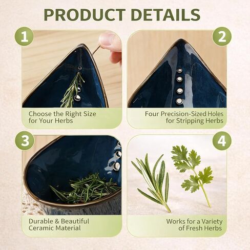 Herb Stripper Bowl - Multi-Size Holes for Cilantro & Basil, Resin Kitchen Tool for Fast Leaf Removal, Essential for Home Cooks in Saudi Arabia