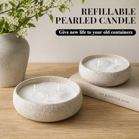 Candle Sand with Wicks, Candle Making Kit, 1.1IB Natural Pearled Candle Wax, Lemongrass Citronella Scented Candle Beads, 1.1IB Refillable Candle Sand kit for Home Decor Outdoor, Mothers Day Gifts in Saudi Arabia