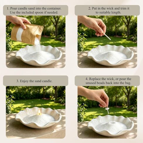 Candle Sand with Wicks, Candle Making Kit, 1.1IB Natural Pearled Candle Wax, Lemongrass Citronella Scented Candle Beads, 1.1IB Refillable Candle Sand kit for Home Decor Outdoor, Mothers Day Gifts in Saudi Arabia