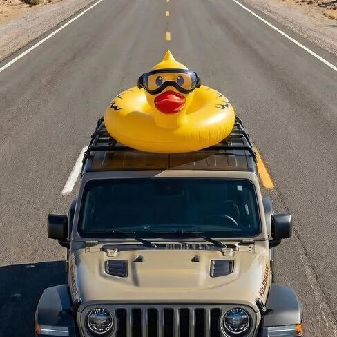 Float Joy Funny Duck Pool Floats Adult Giant Inflatable Rubber Duck Jeep Ducks for Ducking 42" Blow Up Duck Ring Pool Floaties Pool Toys in Saudi Arabia