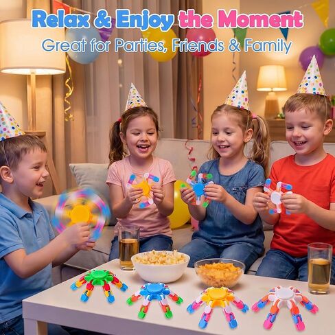 Outus 48 حزمة من المغازل الململة القابلة للتحويل باستيل سلسلة حسية مضحكة روبوت تململ المغازل DIY القابلة للتشوه جيروسكوب الإصبع تخفيف التوتر إصبع اليد الدوار هدايا للبالغين جوائز هدايا الحفلات in Kuwait