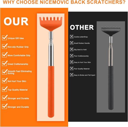 NICEMOVIC 6 Pack Back Scratcher, Mothers Fathers Day Dad Gifts, Stocking Stuffers for Women Men Teens, Easter Basket Stuffers for Teens, Prizes for Adults, Birthday Gag Bulk Gift for Mom Dad Adults in Kuwait