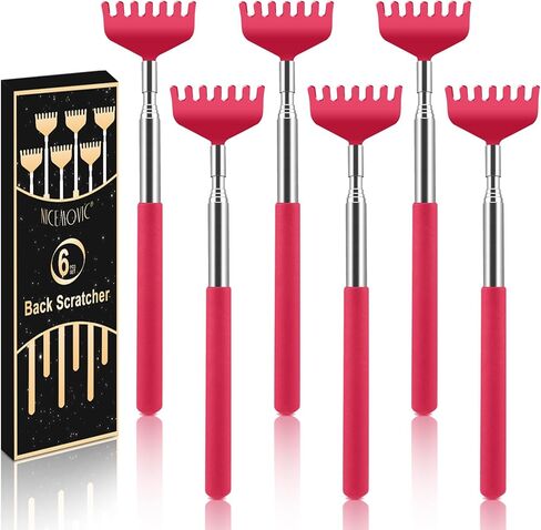 NICEMOVIC 6 Pack Back Scratcher, Mothers Fathers Day Dad Gifts, Stocking Stuffers for Women Men Teens, Easter Basket Stuffers for Teens, Prizes for Adults, Birthday Gag Bulk Gift for Mom Dad Adults in Kuwait