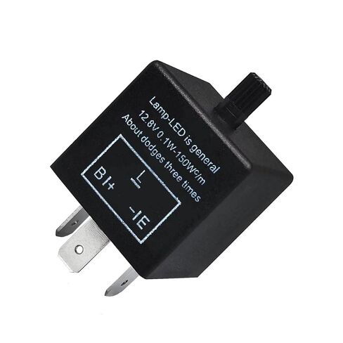 Car CF-13 LED Flasher Relay, 12V 3 Pin Adjustable Vehicle Light Signal Relay, for Solving Bulb Over-Frequency Flashing Issues Rapid Flashing Malfunctions, for Most Vehicles (Black) in Saudi Arabia