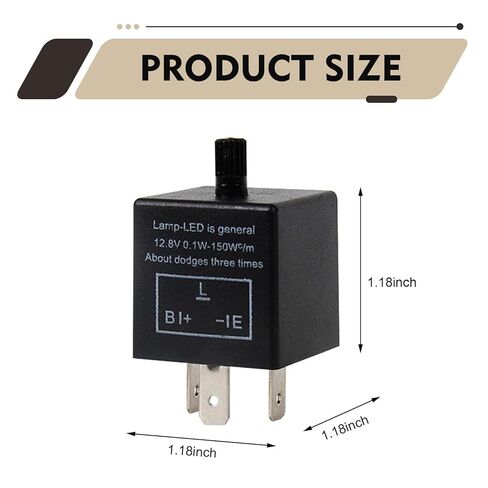 Car CF-13 LED Flasher Relay, 12V 3 Pin Adjustable Vehicle Light Signal Relay, for Solving Bulb Over-Frequency Flashing Issues Rapid Flashing Malfunctions, for Most Vehicles (Black) in Saudi Arabia