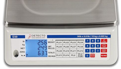 DETECTO D30 Price Computing Scale, NTEP Approved, 30 LB Capacity, 13.4" W X 13.4" D in Saudi Arabia