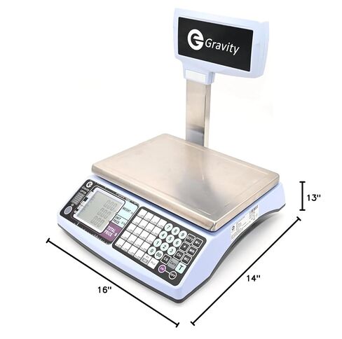NTEP Legal for Trade Price Computing Scale with Pole Display, 30lb / 60lb Capacity, 0.01lb / 0.02lb Resolution, Dual Range for Increased Accuracy in Saudi Arabia