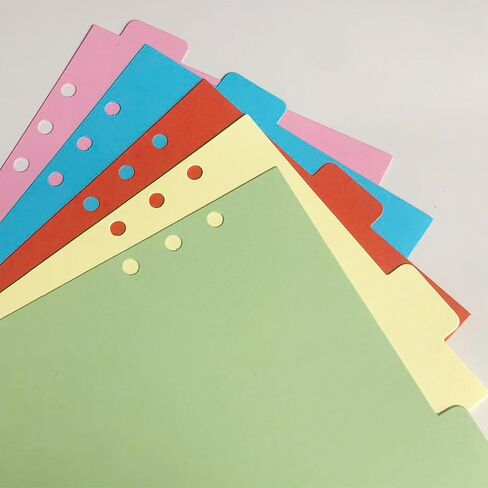 A5 Binder Dividers 4-Pack: 2 Vertical & 2 Horizontal Tab Sets, Durable Paper Dividers for 6-Ring Planners, 5-Tab Each (5.6" × 8.3") (Multicolored) in Saudi Arabia
