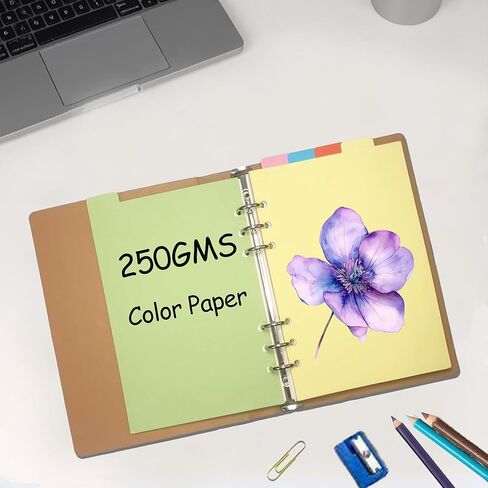 A5 Binder Dividers 4-Pack: 2 Vertical & 2 Horizontal Tab Sets, Durable Paper Dividers for 6-Ring Planners, 5-Tab Each (5.6" × 8.3") (Multicolored) in Saudi Arabia
