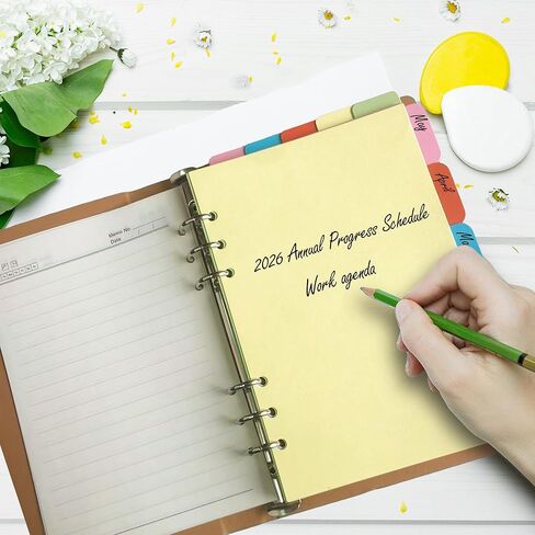 A5 Binder Dividers 4-Pack: 2 Vertical & 2 Horizontal Tab Sets, Durable Paper Dividers for 6-Ring Planners, 5-Tab Each (5.6" × 8.3") (Multicolored) in Saudi Arabia