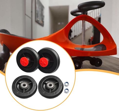 4Pcs Kids Twist Car Wheels, on Car Wheels Replacement Part,Front and Rear Wheel Set, Attachment for Hardwood Floors and Carpet in Saudi Arabia