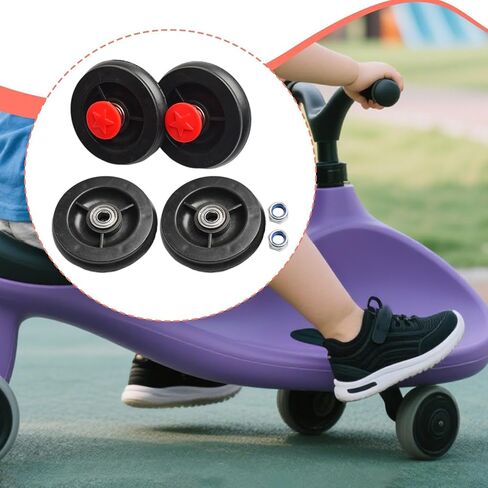 4Pcs Kids Twist Car Wheels, on Car Wheels Replacement Part,Front and Rear Wheel Set, Attachment for Hardwood Floors and Carpet in Saudi Arabia