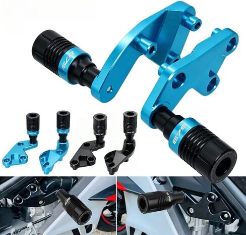 الإطار المتزلجون دراجة نارية تحطم شريط المحرك المنزلق مكافحة تحطم الحرس حامي متوافق مع CFMOTO 675SS 675SR 675NK 675SR-R-Blue in Kuwait